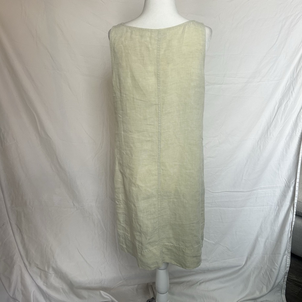 J Jill Linen Dress Light Green Shift Relaxed Fit Coastal Resort Wear Beach - Picture 2 of 8